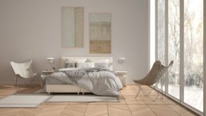 Chambre avec parquet fougère