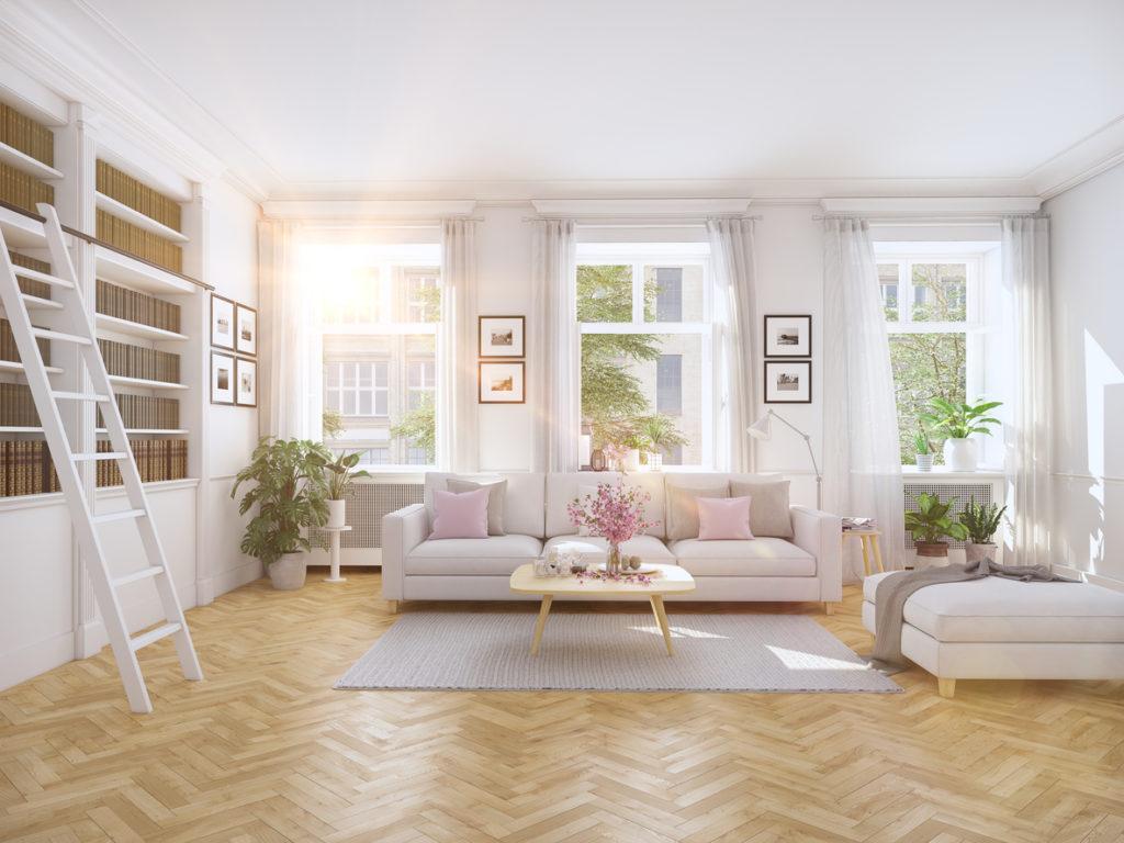 Un parquet à bâton rompu est moderne et élégant.