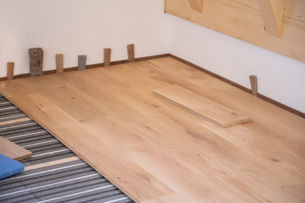 Parquet posé sur un sol chauffant